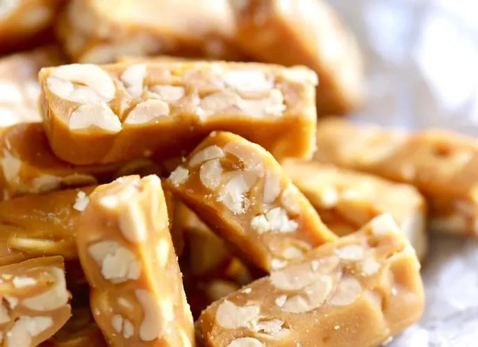 Traditional Chinese peanut brittle (花生糖 huāshēng táng) - a popular dessert treat during Lunar New Year